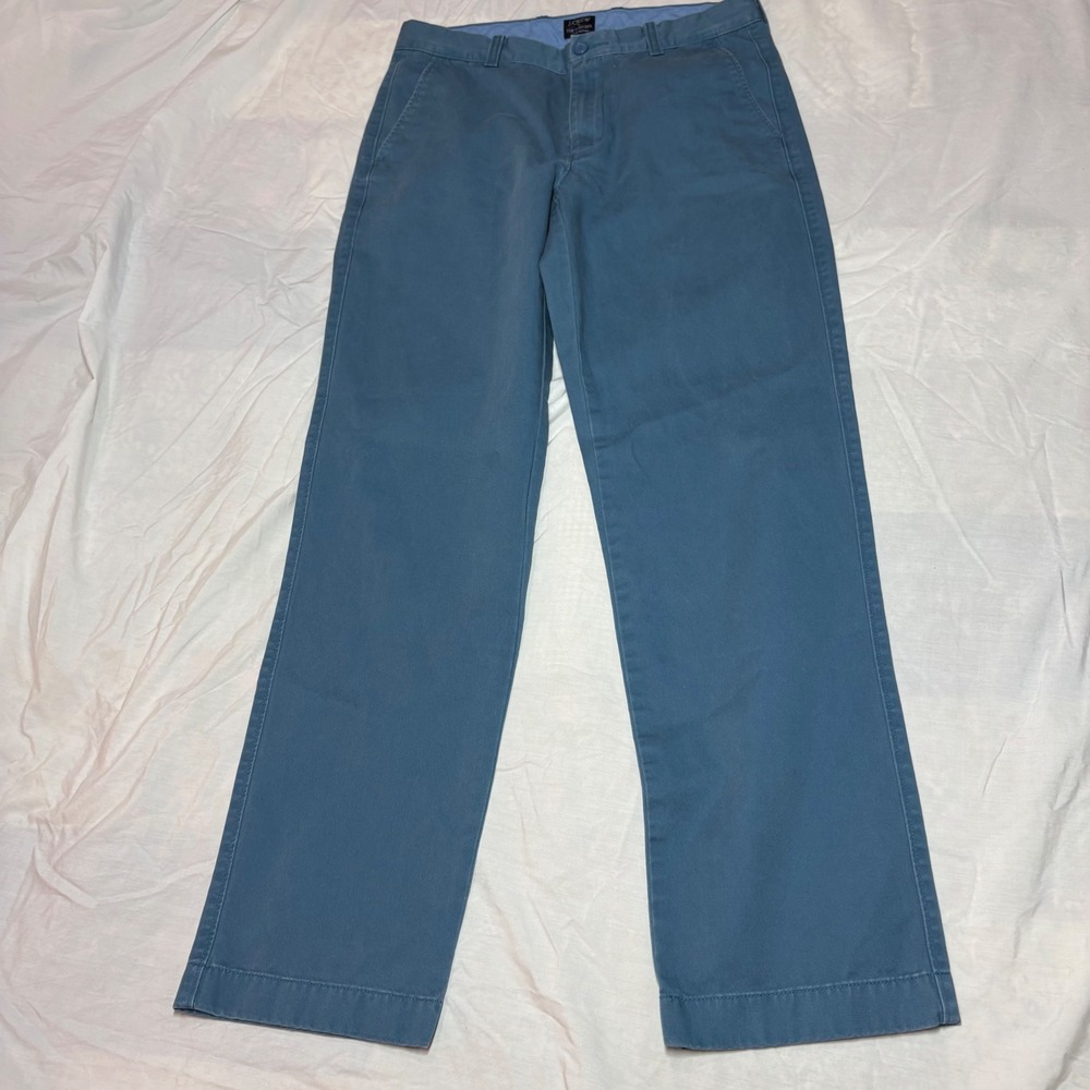 J‎ Crew The Bleecker Chinos Mens 31x32 Blue Cotton Flat Front Pants